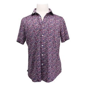 Mizzen + Main Short Sleeve Button-Up Shirt – M Trim Fit – Performance Menswear